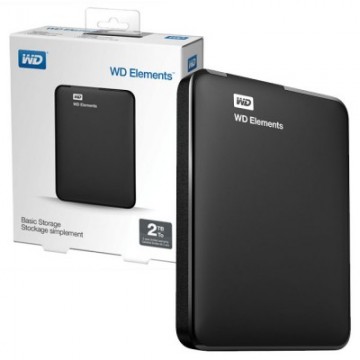 Western Digital WD Elements Portable USB Type-A 3.0 (3.1 Gen 1) 2000GB Nero disco rigido esterno