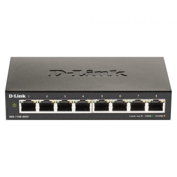 D-Link DGS-1100-08V2 switch di rete Gestito Gigabit Ethernet (10/100/1000) Nero