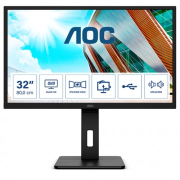 AOC Pro-line Q32P2 monitor piatto per PC 80 cm (31.5") 2560 x 1440 Pixel 2K Ultra HD LED Nero