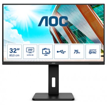 AOC U32P2CA monitor piatto per PC 80 cm (31.5") 3840 x 2160 Pixel 4K Ultra HD LED Nero
