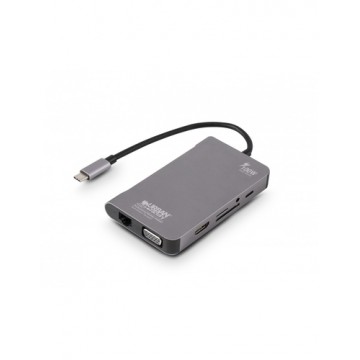 Urban Factory TCM16UF replicatore di porte e docking station per notebook Cablato USB 3.2 Gen 1 (3.1 Gen 1) Type-C Grigio