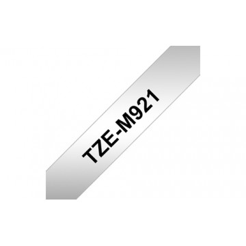 Brother TZe-M921 nastro per etichettatrice Nero su metallizzato