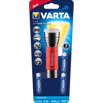 Varta 17627101421 Torcia a mano Nero, Rosso LED