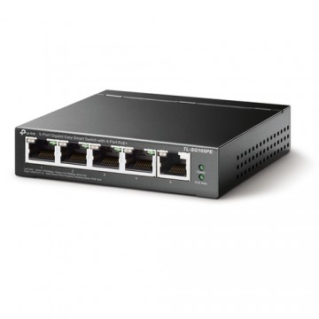 TP-LINK TL-SG105PE switch di rete Non gestito L2 Gigabit Ethernet (10/100/1000) Nero Supporto Power over Ethernet (PoE)