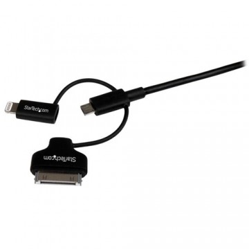 StarTech.com Cavo di ricarica 3 in 1 da 1m - Multi USB a Lightning o Dock a 30 pin o Micro-USB per iPhone / iPad / iPod / Androi