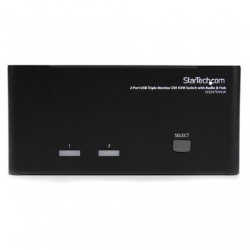 StarTech.com Switch KVM DVI USB per monitor triplo a 2 porte con audio e hub USB 2.0