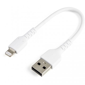 StarTech.com Cavo da USB-A a Lightning da 15cm bianco - Robusto e resistente cavo di alimentazione/sincronizzazione in fibra ara