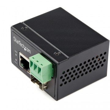 StarTech.com Media Converter fibra ottica a Ethernet - Convertitore industriale da fibra a rame 100 Mbps - SFP a RJ45/Cat6 - Fib