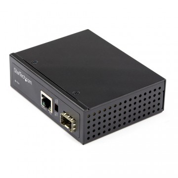 StarTech.com Media converter fibra a Ethernet 60W - Convertitore gigabit fibra ottica rame per uso industriale - PoE+ Media conv