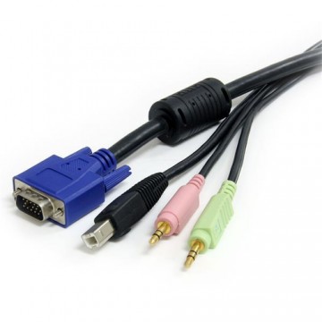 StarTech.com Cavo switch KVM VGA USB 4 in 1 da 1,8 m con audio e microfono