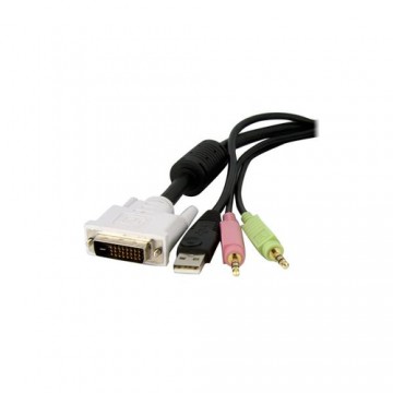 StarTech.com Cavo switch KVM DVI-D Dual Link USB 4 in 1 con audio e microfono 1,8 m