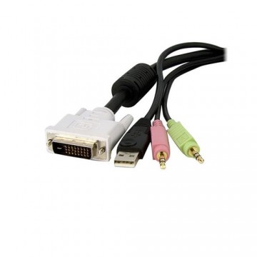 StarTech.com Cavo KVM switch DVI-D Dual Link USB 4 in 1 con audio e microfono 3,5 m