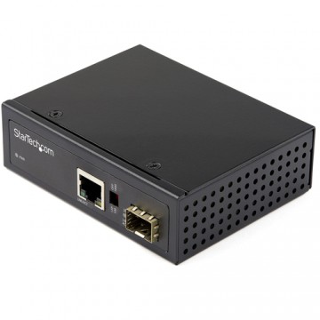 StarTech.com Media Converter fibra ottica a Ethernet - Convertitore industriale da fibra a rame - 1Gbps SFP a RJ45/Cat6 - IP-30