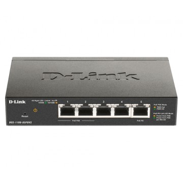 D-Link DGS-1100-05PDV2 switch di rete Gestito Gigabit Ethernet (10/100/1000) Supporto Power over Ethernet (PoE) Nero