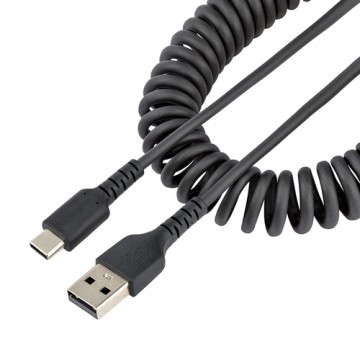 StarTech.com Cavo USB C Ricarica Veloce da 1m Cavetto USB tipo C 2.0 Spiralato di Alimentazione e Sincronizzazione Cavo Adattato