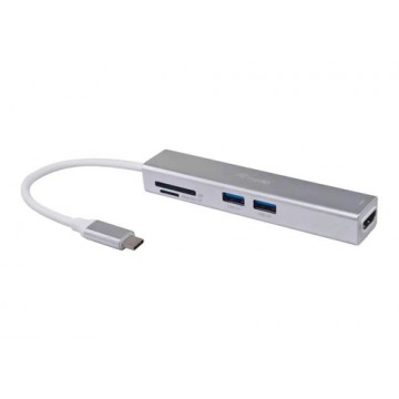 Equip 133480 hub di interfaccia USB 3.2 Gen 1 (3.1 Gen 1) Type-C 5000 Mbit/s Argento