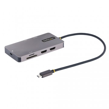 StarTech.com Adattatore USB C Multiporta, Doppio HDMI 4K 60Hz, Hub USB A 5Gbps a 2 porte, 100W Power Delivery Pass-Through, GbE,