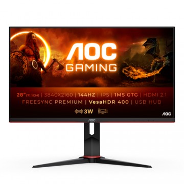 AOC G2 U28G2XU2/BK Monitor PC 71,1 cm (28") 3840 x 2160 Pixel Nero, Rosso