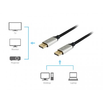 Equip 119263 cavo DisplayPort 3 m Alluminio, Nero