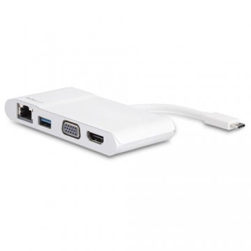 StarTech.com Adattatore multiporta USB-C - Dock da viaggio USB-C a HDMI 4K o VGA 1080p - Gigabit Ethernet, 5 Gbps USB-A 3.0 - Ad