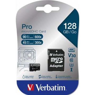 Verbatim Pro memoria flash 128 GB MicroSDXC UHS-I Classe 10