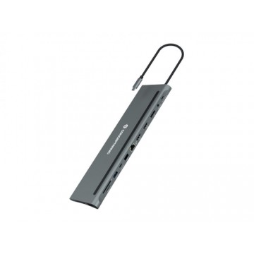 Conceptronic DONN17G replicatore di porte e docking station per notebook Cablato USB 3.2 Gen 1 (3.1 Gen 1) Type-C Grigio