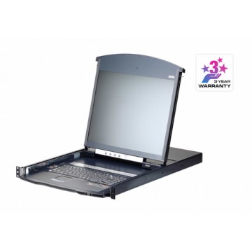 ATEN Switch KVM over IP LCD a due binari Multi-Interface Cat 5 a 16 porte per 1 accesso locale/remoto