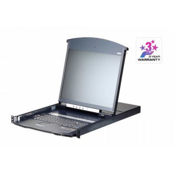 ATEN Switch KVM over IP LCD a due binari Multi-Interface Cat 5 a 8 porte per 1 accesso locale/remoto