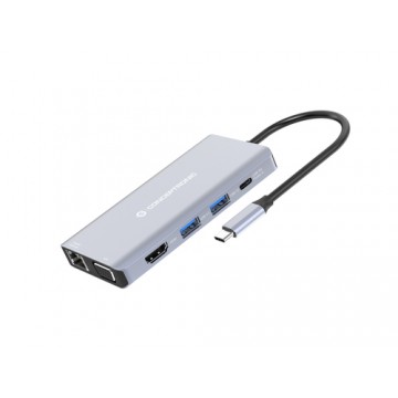 Conceptronic DONN20G replicatore di porte e docking station per notebook Cablato USB 3.2 Gen 1 (3.1 Gen 1) Type-C Grigio