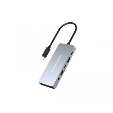 Conceptronic DONN22G replicatore di porte e docking station per notebook Cablato USB 3.2 Gen 2 (3.1 Gen 2) Type-C Grigio