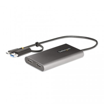 StarTech.com Adattatore da USB-C a HDMI - Convertitore da USB tipo C o A a 2x HDMI per laptop - 4K 60Hz 100W Power Delivery Pass