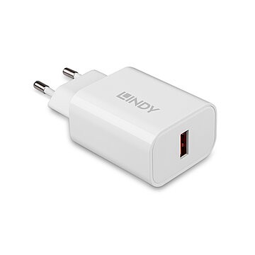 Lindy 73412 Caricabatterie per dispositivi mobili Smartphone, Tablet Bianco AC Ricarica rapida Interno, Esterno