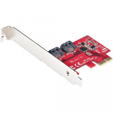 StarTech.com Scheda PCI Express SATA - Scheda Espansione PCIe SATA 2 Porte 6Gbps - Profilo Standard/Basso - Adattatore/Controlle