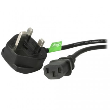 StarTech.com Cavo di alimentazione per PC da BS 1363 a C13 1m, Cavo di alimentazione AC del Regno Unito 18AWG, 10A 250V, cavo di