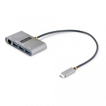StarTech.com Hub USB-C con Ethernet a 3 porte - Adattatore USB Type-C con 3x USB-A e 1X Ethernet Gigabit - Splitter USB C Alimen