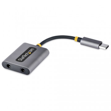 StarTech.com Adattatore USB-C a Jack 3.5mm - Splitter USB Type C per 2 Cuffie con Microfono - Scheda Audio Esterna USB C con 2 U
