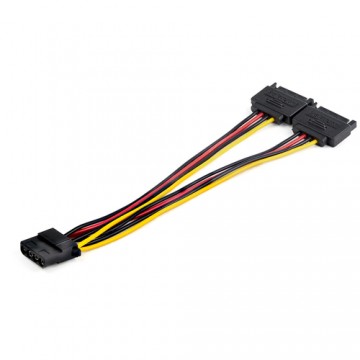 StarTech.com Cavo sdoppiatore di alimentazione da SATA a LP4 - Cavo splitter a 4 pin da LP4 a doppio cavo SATA - Rivestimento in