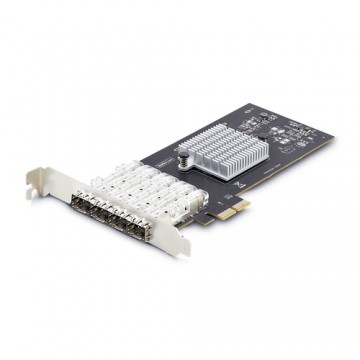 StarTech.com Scheda di Rete SFP GbE a 4 Porte, PCIe 2.1 x1, Intel I210-IS, Controller 1GbE, 1000BASE rame/fibra ottica, NIC Giga