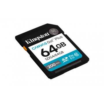 Kingston Technology Canvas Go! Plus 64GB SDXC Canvas Go Plus Gen4 200MB/s C10 UHS-I U3 V30