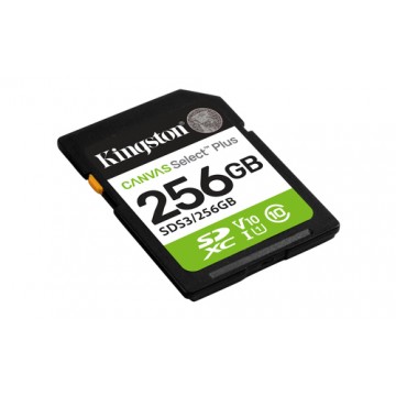 Kingston Technology 256GB SDXC Canvas Select Plus Gen3 150MB/s C10 UHS-I U1 V10