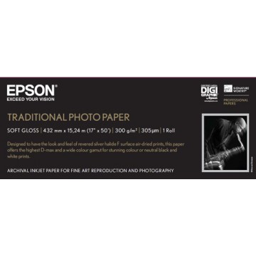 Epson Traditional Photo Paper, in rotoli da 43,18cm (17'') x 15m