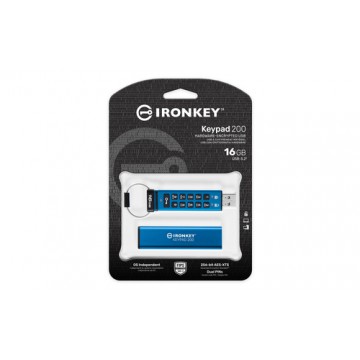 Kingston Technology IronKey Keypad 200 da 16 GB, FIPS 140-3 livello 3 (in fase di approvazione) crittografata AES-256