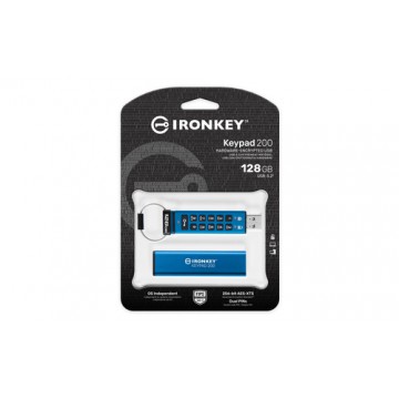 Kingston Technology IronKey Keypad 200 da 128 GB, FIPS 140-3 livello 3 (in fase di approvazione) crittografata AES-256