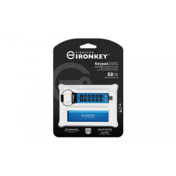 Kingston Technology IronKey Keypad 200C USB-C da 32 GB, FIPS 140-3 livello 3 (in fase di approvazione) AES-256