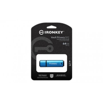 Kingston Technology IronKey 64GB USB-C Vault Privacy 50C crittografia AES-256, FIPS 197