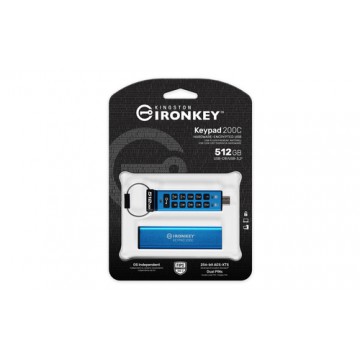 Kingston Technology IronKey Keypad 200C USB-C da 512 GB, FIPS 140-3 livello 3 (in fase di approvazione) AES-256
