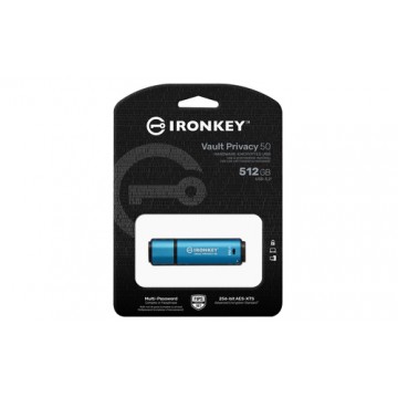 Kingston Technology IronKey 512GB Vault Privacy 50 crittografia AES-256, FIPS 197