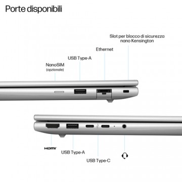 HP EliteBook 6 G1a 14 inch Notebook Next Gen AI PC Copilot+ PC AMD Ryzen AI 5 340 Computer portatile 35,6 cm (14") WUXGA 24 GB D