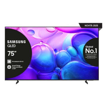 Samsung QLED 75" QE75Q6FAAUXZT 4K, Processore Q4 Lite, 4K Upscaling, Color Booster, OTS Lite, Metal Stream Design, Smart TV, 202