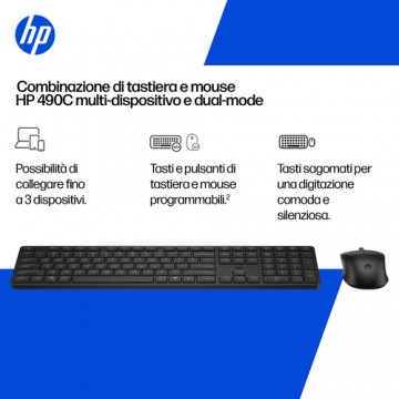 HP Combinazione di tastiera e mouse 490C multi-dispositivo e dual-mode